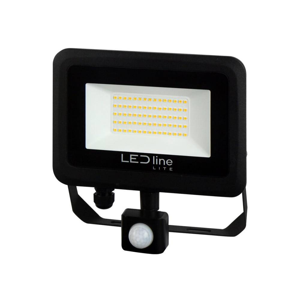 Lauko šviestuvas su judesio davikliu LED 100W neutraliai balta 230Vac, 10000lm, IP65, juodas, PHOTON, LED LINE