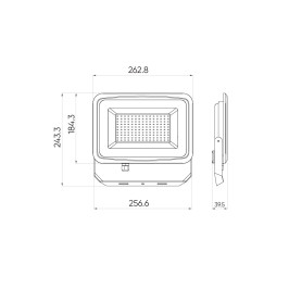 Lauko šviestuvas LED 100W neutraliai balta 230Vac, 10000lm, IP65, juodas, PHOTON, LED LINE