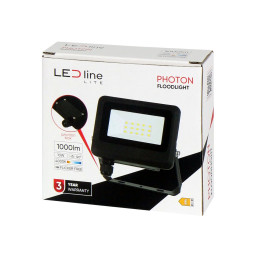 Lauko šviestuvas LED 10W neutraliai balta 230Vac, 1000lm, IP65, juodas, PHOTON, LED LINE