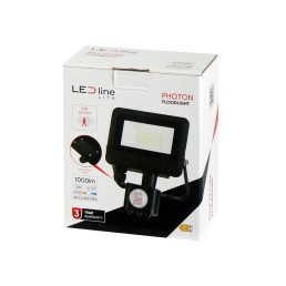 Lauko šviestuvas su judesio davikliu LED 10W neutraliai balta 230Vac, 1000lm, IP65, juodas, PHOTON, LED LINE