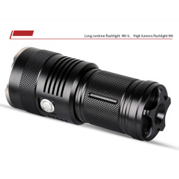 Žibintuvėlis M6-S, 3000lm, 36W, įkraunamas USB C, 4x 18650 10400mAh, IP44