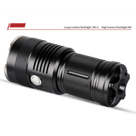 Žibintuvėlis M6-S, 3000lm, 36W, įkraunamas USB C, 4x 18650 10400mAh, IP44