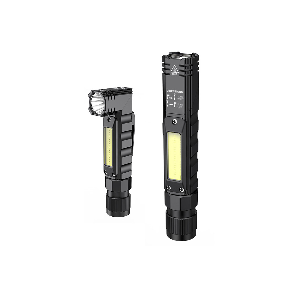 Žibintuvėlis G19, daugiafunkcinis, su magnetu, SMD + COB + Raudona, 200lm, 5+2W, įkraunamas