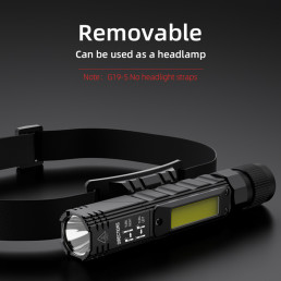 Žibintuvėlis G19, daugiafunkcinis, su magnetu, SMD + COB + Raudona, 200lm, 5+2W, įkraunamas