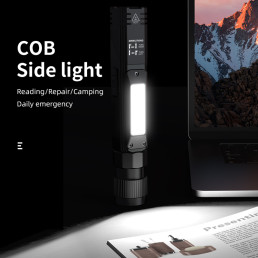 Žibintuvėlis G19, daugiafunkcinis, su magnetu, SMD + COB + Raudona, 200lm, 5+2W, įkraunamas