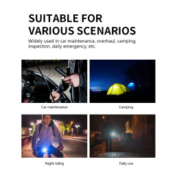 Žibintuvėlis G15, darbinis, su magnetais, CREE XPE + COB, 300lm + 700lm, įkraunamas Micro USB, IP42