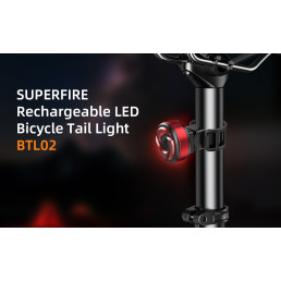 Dviračio signalinis žibintuvėlis, 3W, IP54, 330mAh, įkraunamas micro USB, su stabdymo sensorium