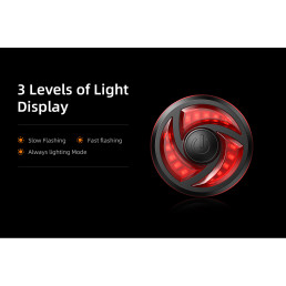 Dviračio signalinis žibintuvėlis, 3W, IP54, 330mAh, įkraunamas micro USB, su stabdymo sensorium