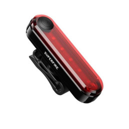 Dviračio signalinis žibintuvėlis, raudonas, įkraunamas micro USB, 1W, 4.5val., IP44, 230mAh