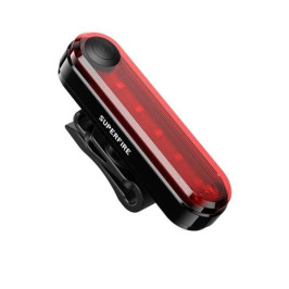 Dviračio signalinis žibintuvėlis, raudonas, įkraunamas micro USB, 1W, 4.5val., IP44, 230mAh