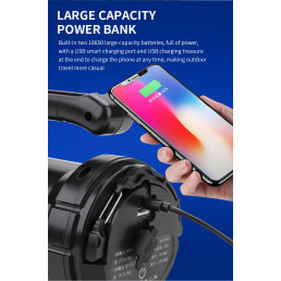 Žibintuvėlis su rankena M9-X, 9W 440lm, 3000mAh, iki 390m