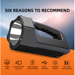 Žibintuvėlis su rankena M17, 5W 230lm, 2400mAh, iki 350m