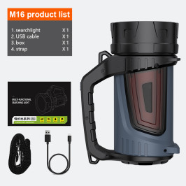 Žibintuvėlis su rankena M16, 5W 400lm, 3900mAh, iki 340m, su POWERBANK