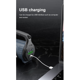 Žibintuvėlis su rankena M16, 5W 400lm, 3900mAh, iki 340m, su POWERBANK