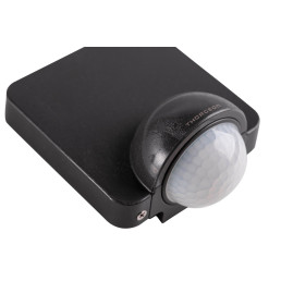 Judesio jutiklis PIR, 230Vac, 1200W, 8m, sieninis, IP54, juodas