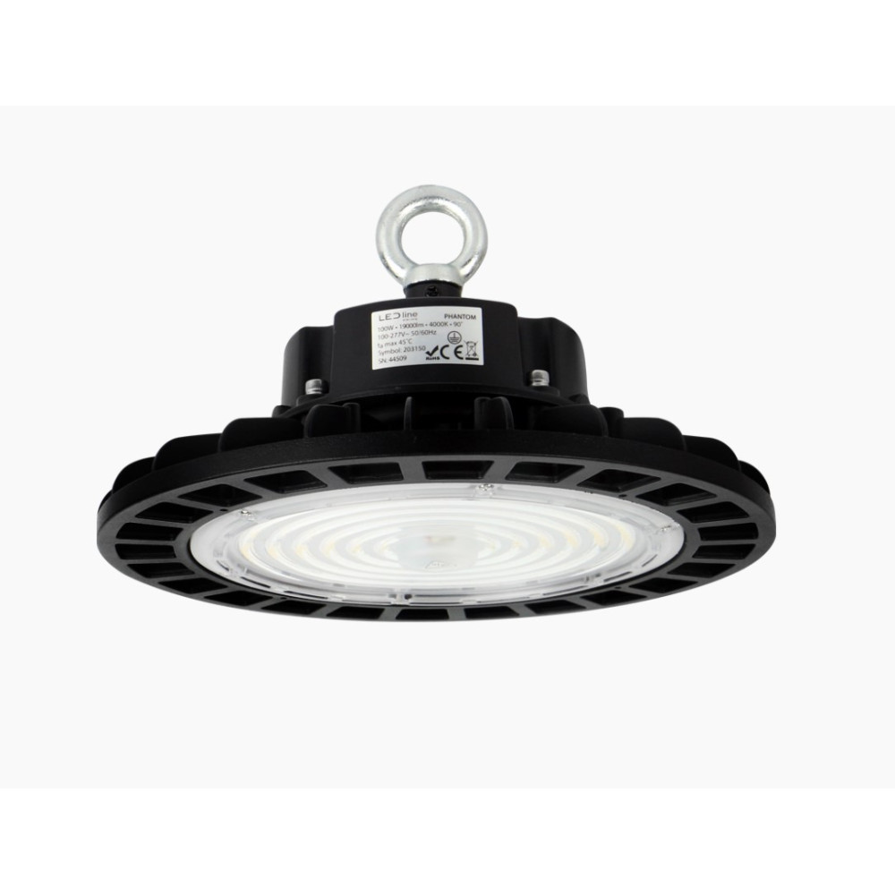 Sandėlio šviestuvas PHANTOM, 230Vac, 100W 19 000lm, 190lm/ W, 120°, 1-10V pritemdomas