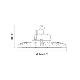 Sandėlio šviestuvas PHANTOM, 230Vac, 200W 38 000lm, 190lm/ W, 1-10V, 120°, pritemdomas