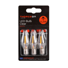 LED lemputės E10 žemos įtampos 0.2W 8-55V, 0.2W 12lm, 2100K, 3vnt. skaidrios