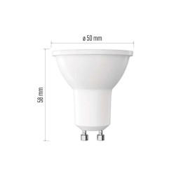 LED lemputė GU10 230V MR16 7W 806lm, neutraliai balta, 4000K, 100°