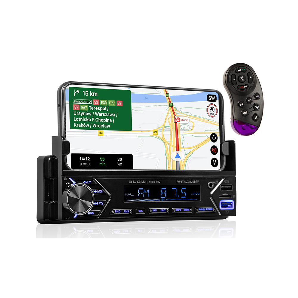 Automobilinis grotuvas su laikikliu ir bluetooth Mobile Pro BLOW