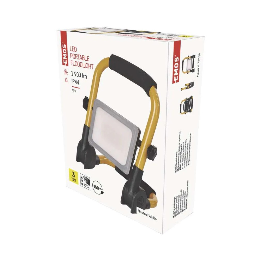 Nešiojamas darbinis šviestuvas su rankena, 230Vac, 21W, 1900lm, IP44, 4000K neutraliai balta