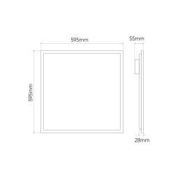 LED panelė BACKLIT, 42W 150lm/ W, 4000K 6300lm UGR 19 60x60cm