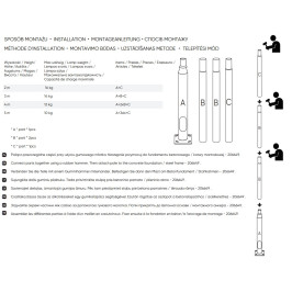 Apšvietimo stulpo komplektas, surenkamas, 4m, juodas