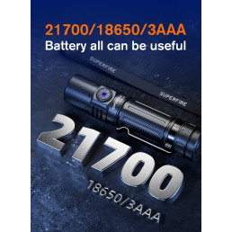 Rankinis žibintuvėlis, 20W, 1700lm, IP44, įkraunamas USB C, su 21700 4000mAh baterija