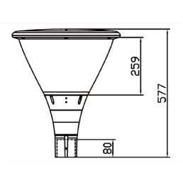 Parko šviestuvas NOLINA, 230Vac, 30W, 4500lm, juodas