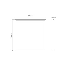 LED panelė 40W 4000K 4000lm, 60x60, paviršinė - įleidžiama 2in1 juoda