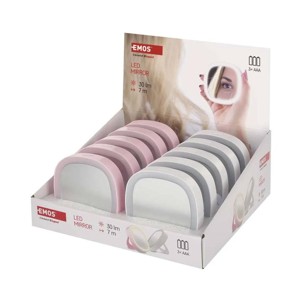 Veidrodėlis su žibintuvėliu, 1vnt 10vnt pakuotėje, 30lm, su 3x AAA baterijomis komplekte