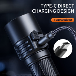 Žibintuvėlis L22, 5000lm, 60W, įkraunamas USB C 1x 26650 5000mAh, 190g