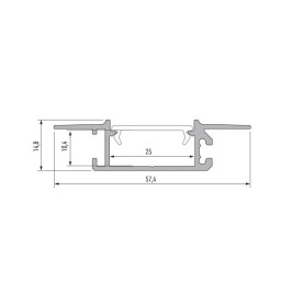 LED profilis ZATI, priglaistomas, juodas, lakuotas, 3 metrai