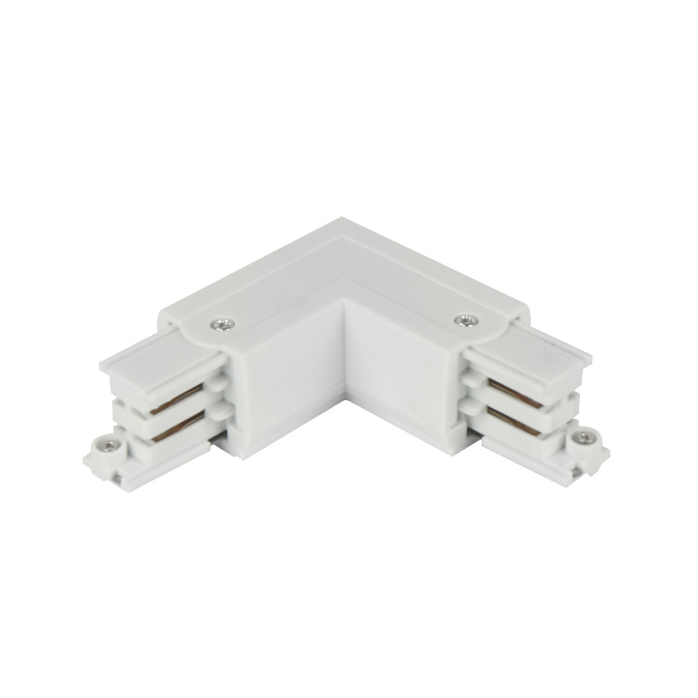 Jungtis L formos 3 fazių bėgeliui LUMICANTO kairė pusė baltas 