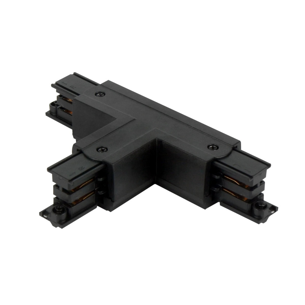 Jungtis T formos 3 fazių bėgeliui LUMICANTO dešinė pusė juoda 