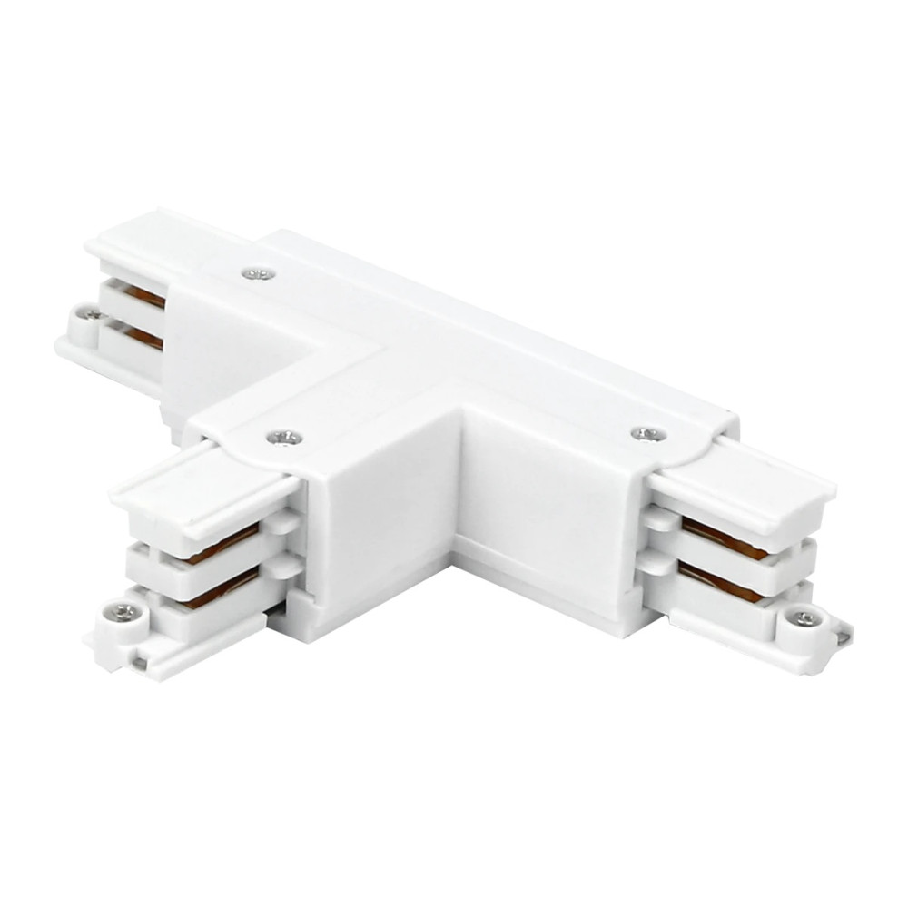 Jungtis T formos 3 fazių bėgeliui LUMICANTO kairė pusė baltas 