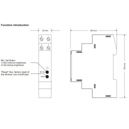 Apšvietimo valdiklis DIN, ZigBee 3.0 MQTT, 100-240Vac 200W TRIAC PUSH-DIM