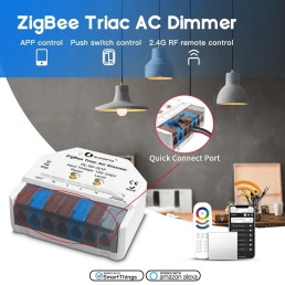 Šviesos valdiklis TRIAC, MINI, ZigBee + RF, 230Vac, 200W, PUSH-DIM, MQTT