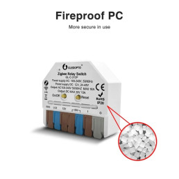 Išmani relė MINI, ZigBee + RF, 230Vac / 12-48Vdc, su jungiklio jungtimi, MQTT