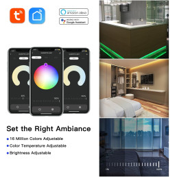 LED valdiklis Wi-Fi + RF, 12-24Vdc, 15A/ CH, 20A MAX, RGB, RGBW, RGB+CCT, CCT, DIM, PUSH-DIM