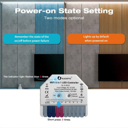 LED valdiklis Wi-Fi + RF MINI, 12-24Vdc, 6A/ CH, 10A MAX, RGB, RGBW, RGB+CCT, CCT, DIM, PUSH-DIM