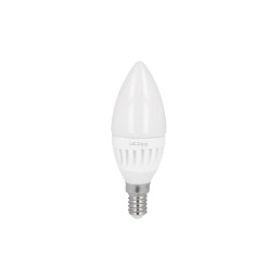 Lemputė LED E14 230V 9W 1260lm žvakės formos, šiltai balta 2700K, keramikinė
