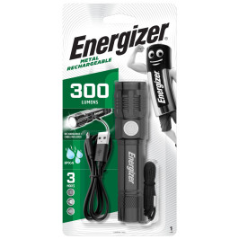 Energizer metalinis rankinis įkraunamas žibintuvėlis 300lm, 1x 18650 IPX4