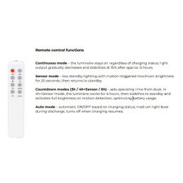 Lauko šviestuvas su saulės baterija ir judesio jutikliu SUNSTREET 750lm, 3560mAh, 6000K, 140x80°