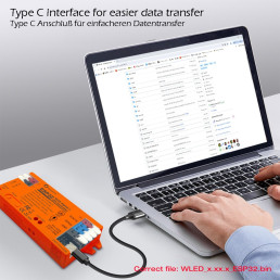 Skaitmeninių LED juostų valdiklis, 5-24Vdc, 15A, 800pix, su mikrofonu, WLED ESP32 Wi-Fi, UART USB-C