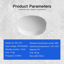 Nuotolinio valdymo pultelis GLEDOPTO RF valdikliams, 1 zonos, DOT, DIM