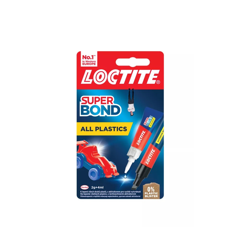 Klijai momentiniai plastikams skaidrūs Super Bond All Plastics 2g+4ml Loctite
