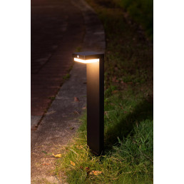 Lauko šviestuvas su saulės panele ir judesio jutikliu SUNTIS, įsmeigiamas, 220lm, 3000K, 2Ah, IP54, USB-C