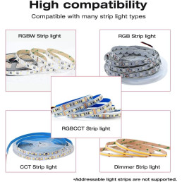 LED valdiklis 12-24V, 15A, RGB + CCT ne skaitmeninėms juostoms, WLED ESP32 PWM, Wi-Fi