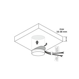 LED valdiklis 12-24Vdc, 5A, ON-OFF-DIM, bekontaktis, veikia per baldus iki 38mm